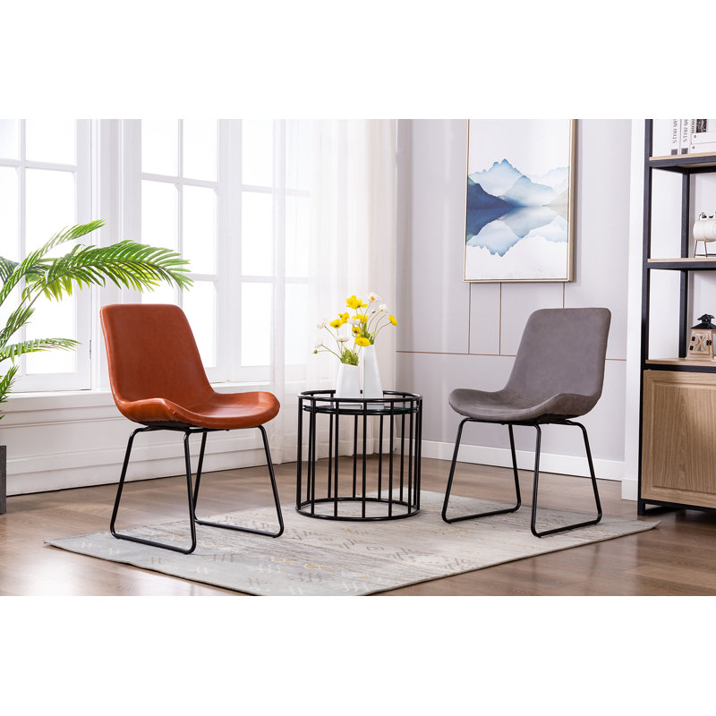 Chilton 17.72'' H Polyurethane Upholstered Side Chair, Gray