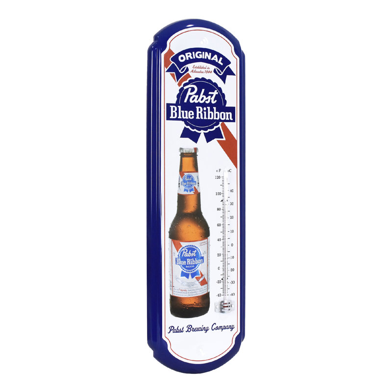 Thermomètre à ruban bleu American Art Decor Pabst - signe rétro intérieur / extérieur