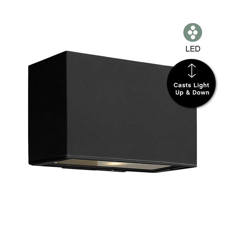Atlantis 2-Light Outdoor Flush Mount, Satin Black