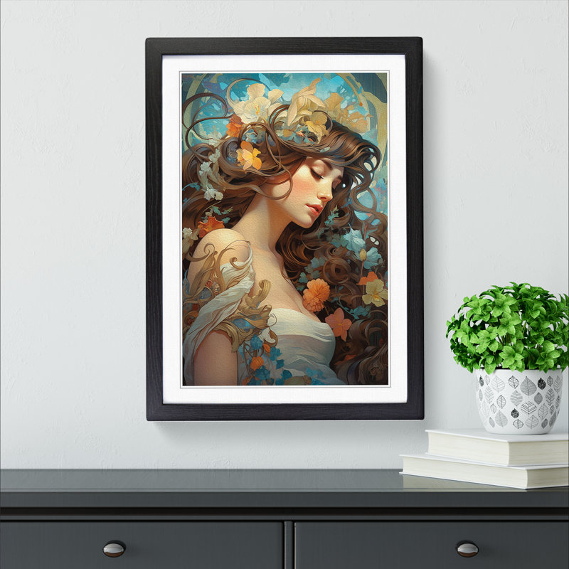 Single Picture Frame Print on Wood, 64cm H x 46cm W, Black Framed