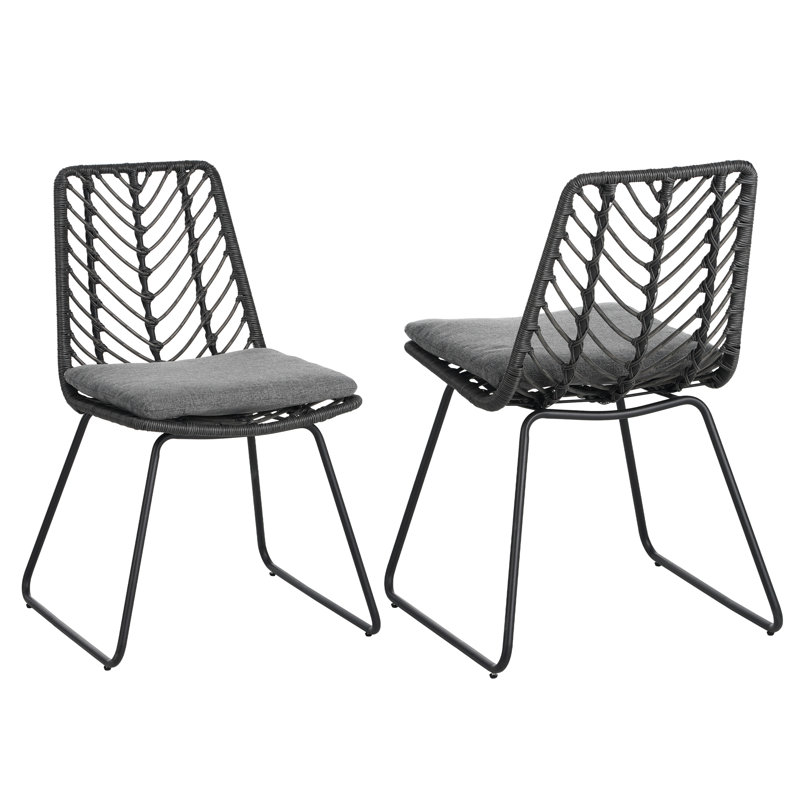 Chaises 2 pièces avec coussins gris pour les pique-niques en plein air