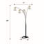Lampe sur pied Kyle Arch, bras réglables, 4 abat-jour en cristal, noir, or-122359487