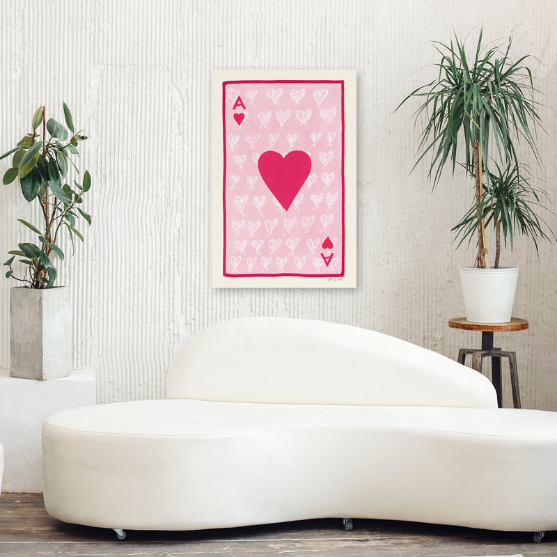 Ace of Hearts Art, art abstrait contemporain, H 36 po x l 24 po