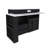 Kitchen Island with Extendable & Rotating Table, MDF with Walnut Veneer Retro Design, 4 Drawers & Glass Door Cabinets with Built-in Socket, Expandable Dining Station