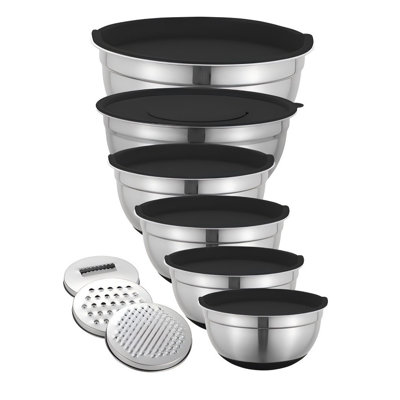 Mixing Bowls Set With Airtight Lids 6PCS Stainless Steel Nesting Bowl