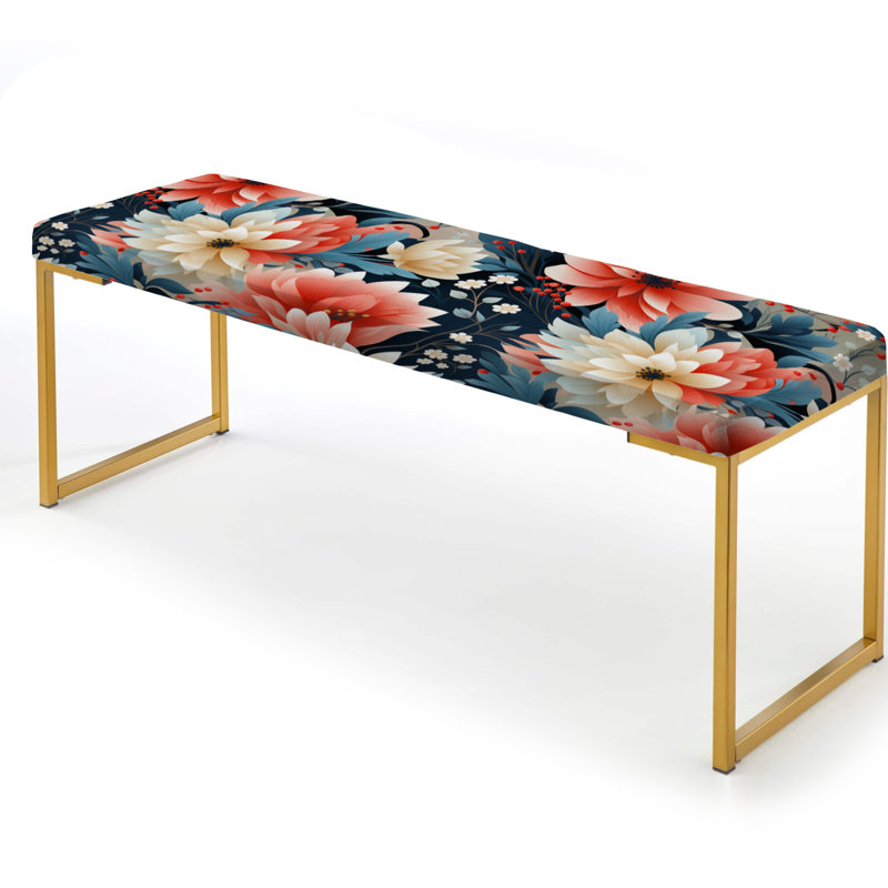 Banc rembourré or, Coral Carnation