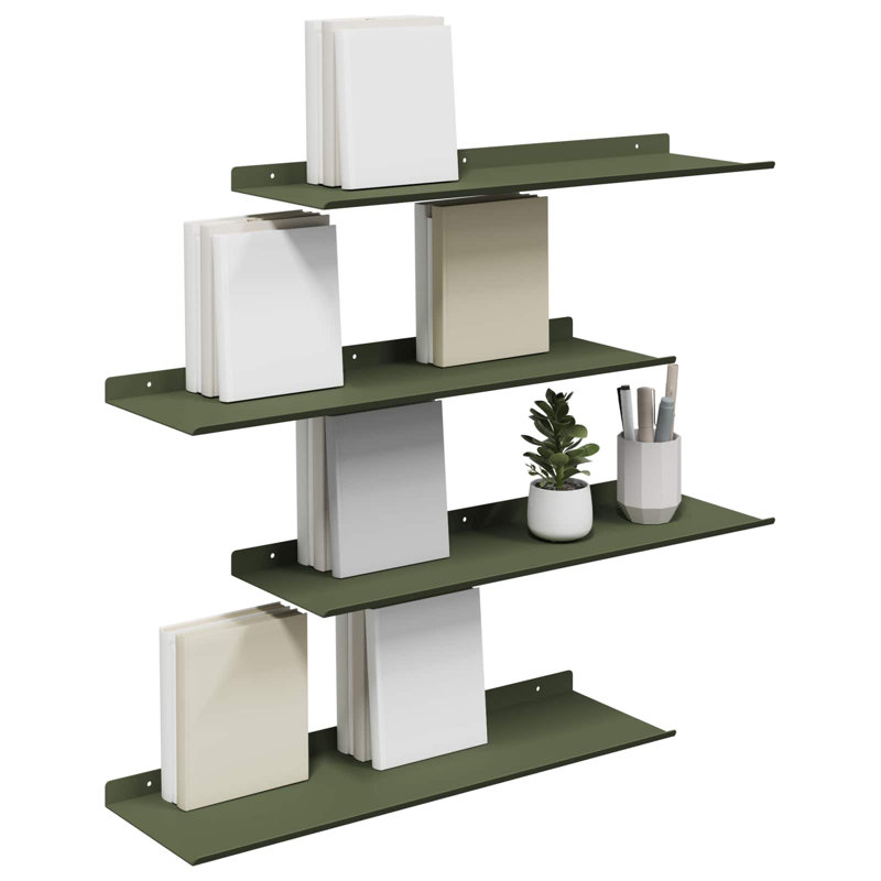 Steel Floating Shelf, Olive Green