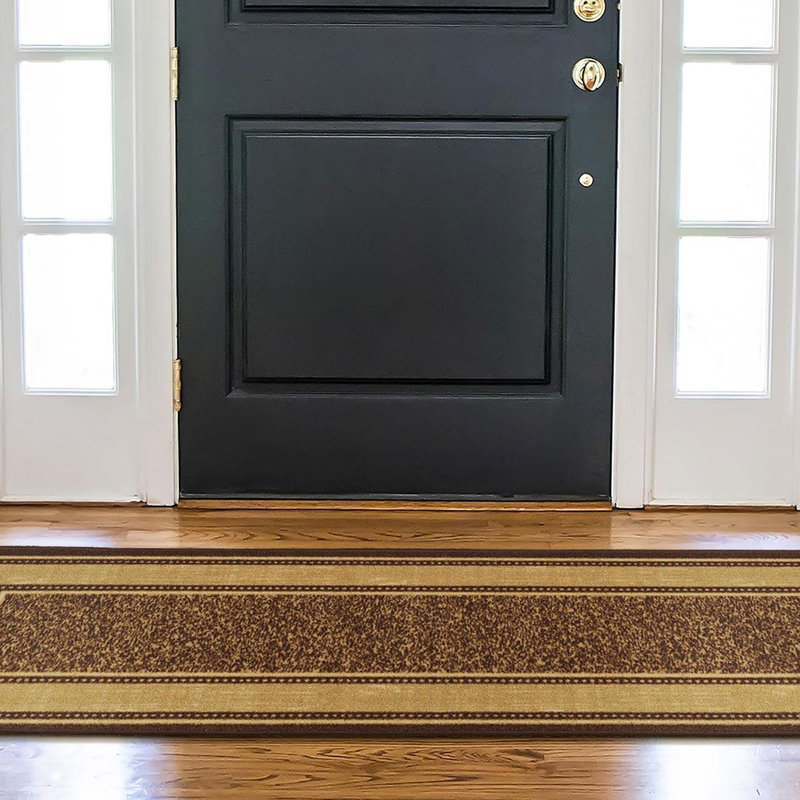 Easy Care Non-Slip Border Design Area Rug For Living Room, Hallway Rug, Runner 1'10" x 6'