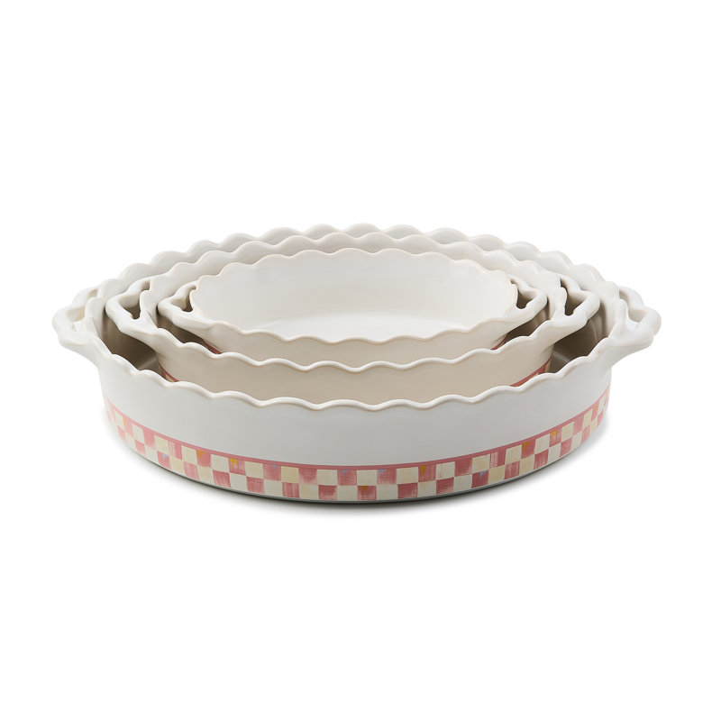 Courtly Check Everyday Oval Baker, White/Pink