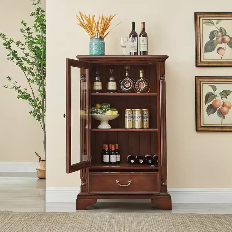 Vitrines en bois massif marron et verre