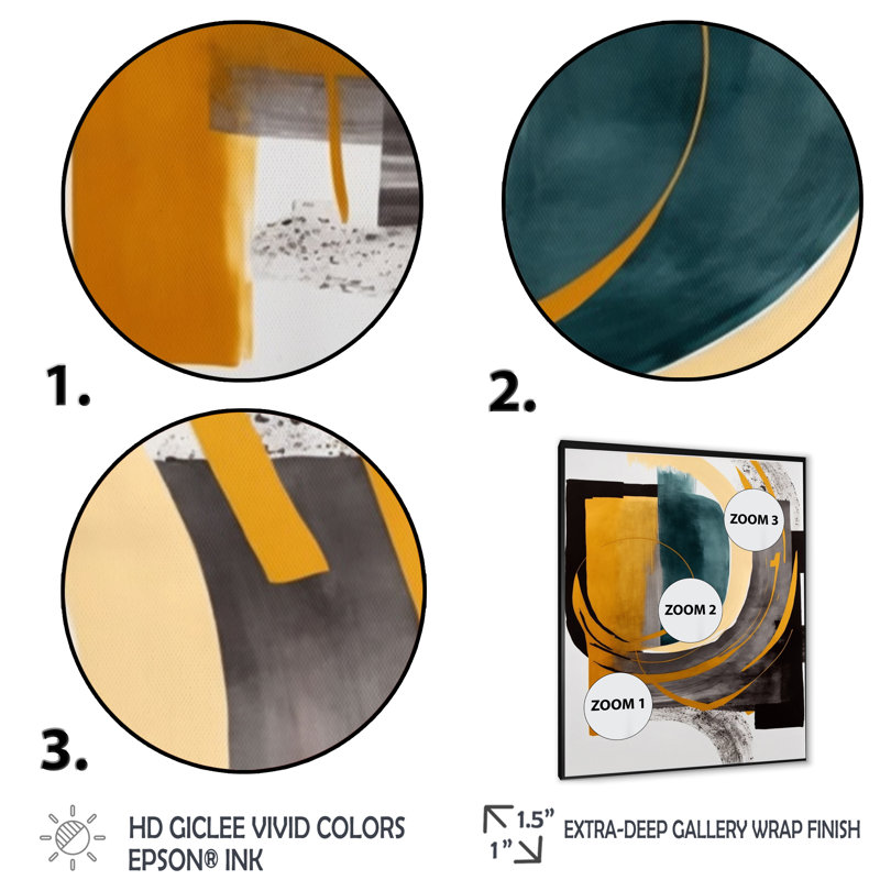 Modern Green Deco IV - Impression sur toile, Impression noire sur toile encadrée, H 32 po x l 24 po x P 1 po