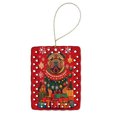 Shar Pei Holiday Christmas Porcelain Ornament