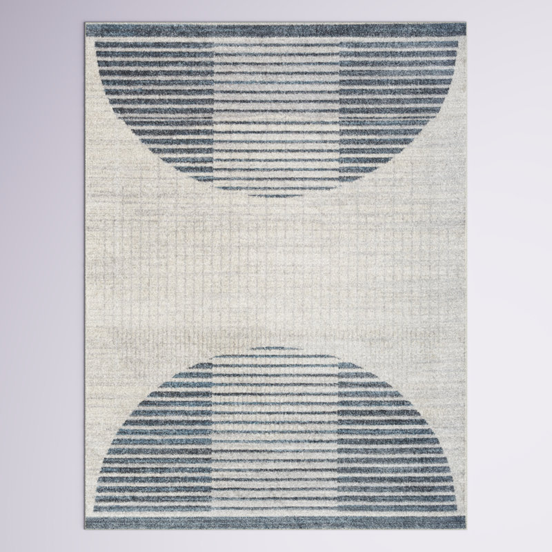 Tapis géométrique ivoire Aulika, Rectangle 4pi x 6 pi