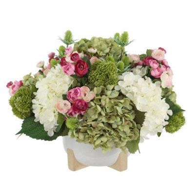  Rhapsodie en fleurs, arrangement floral artificiel, grande présentation de fleurs artificielles d'intérieur de grande qualité avec de belles fleurs et un feuillage - Floral à haute énergie d'aspect naturel