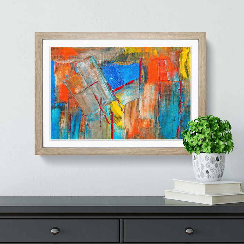Abstract Vol.399 by S.Johnson - Framed Print, 27cm H x 36cm W x 2cm D, Oak Framed