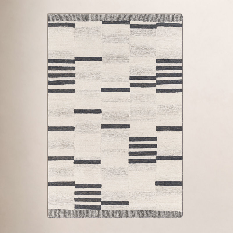 Uptown Hand Tufted Wool Geometric Indoor Rug, Rectangle 8'10" x 12'