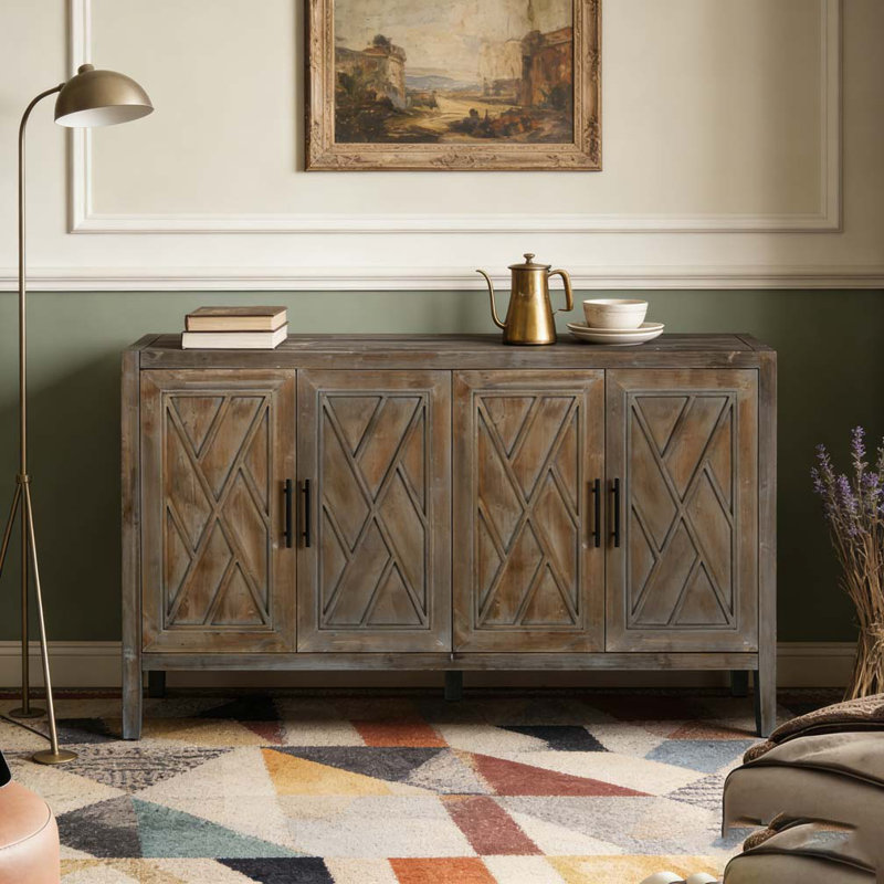 Buffet à 4 portes Modern Farmhouse, Marron antique