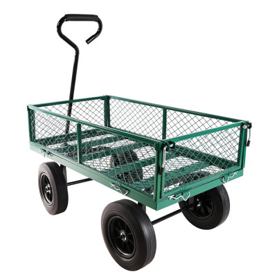 (Chariot de chariot à roues solide vert)