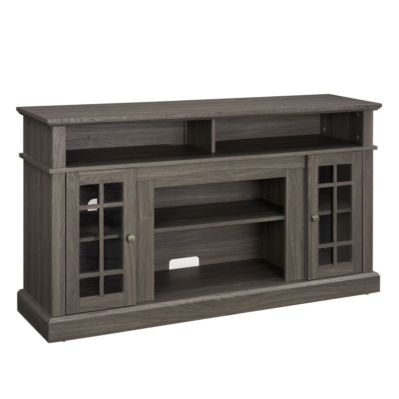 Meuble télé avec console de divertissement moderne pour téléviseur de 65 po ou moins avec espace de rangement ouvert et fermé