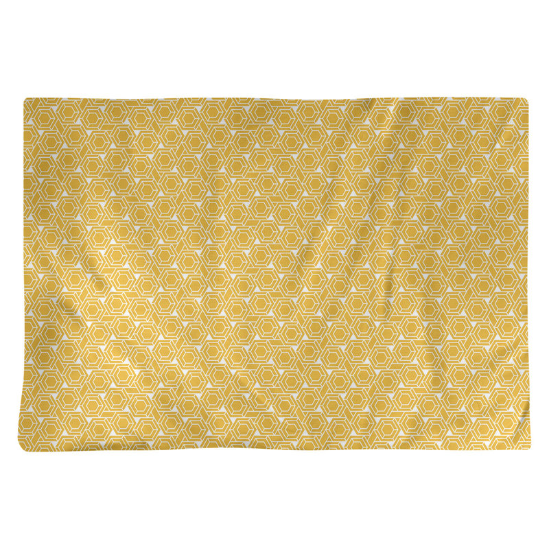 Napperon alternant en treillis hexagonal de 18 po en coton, Jaune
