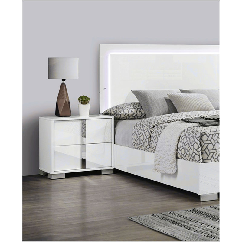 Table de chevet contemporaine contemporaine, Blanc