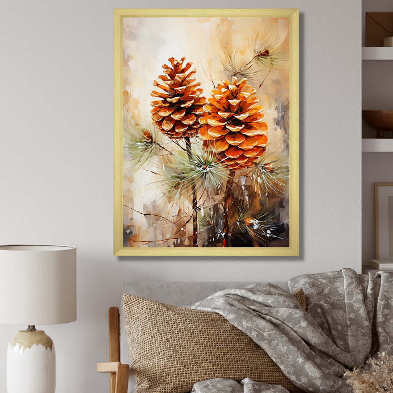 Épinette, pin, forêt, art mural, H 32 po x l 24 po x P 1 po, Cadre photo doré simple