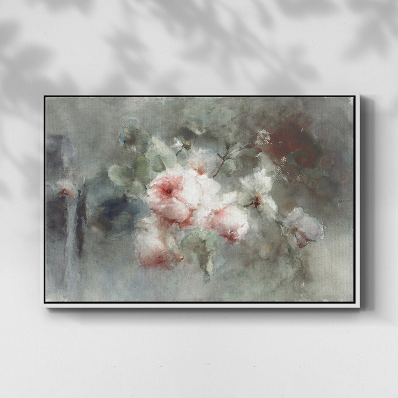 «Vintage Botanical - CIV» sur toile, H 27 po x l 41 po x P 2 po, Toile encadrée flottée blanche