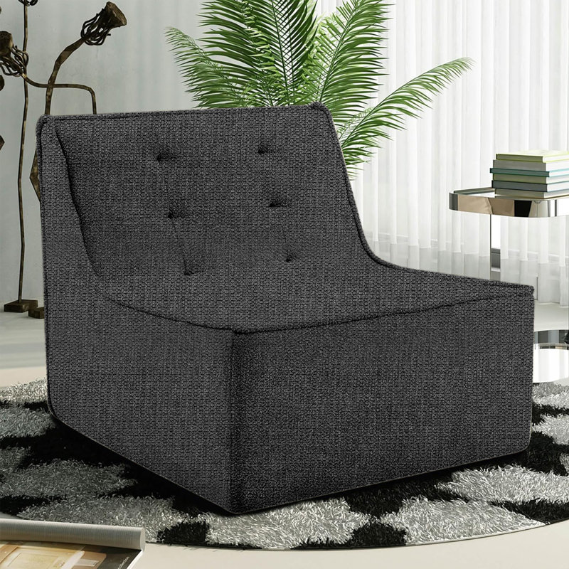 Serta 33"D x 39"W Ergonomic Linen Memory Foam Bean Bag Chair, Bean Bag Sofa with Removable and Machine Washable Cover, Accent Sofa Chair Lounger, Game Chair