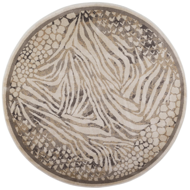 Abstract Indoor Rug, Round 5'3"
