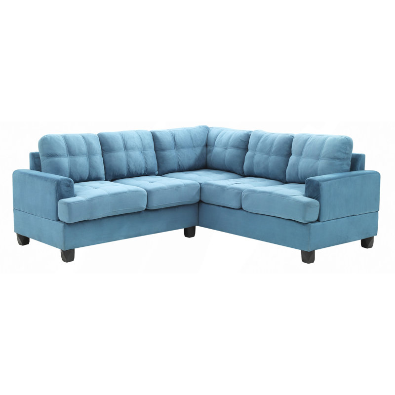 Sectional Sofa, Transitional Micro Suede Sofa, Removable Backs/Arms, Reversible Chaise And Kiln-Dried Frame