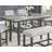 Selena 60" Rectangular Gray Faux Marble Counter Height Table with Storage Shelf & Gray Wood Legs-1654100177