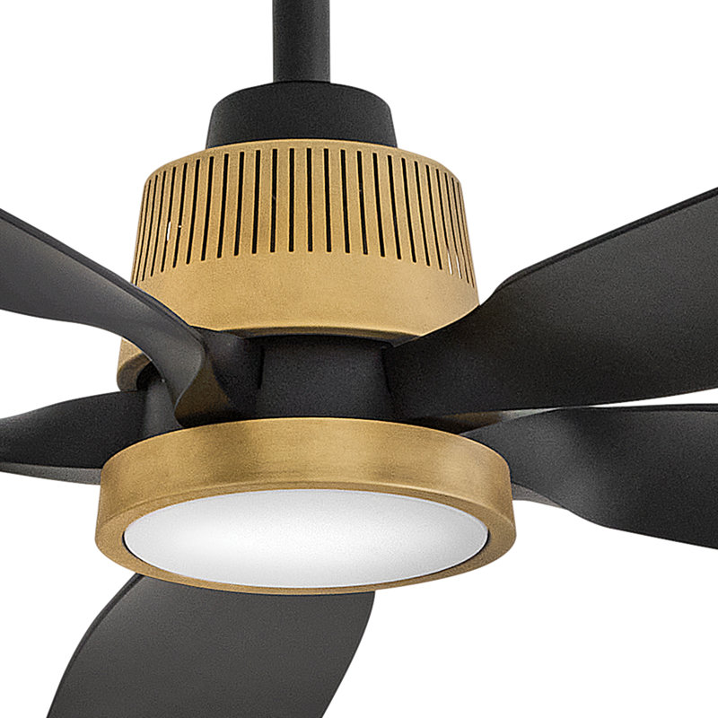 Hinkley Bodin LED Smart Fan, Matte Black, Gold