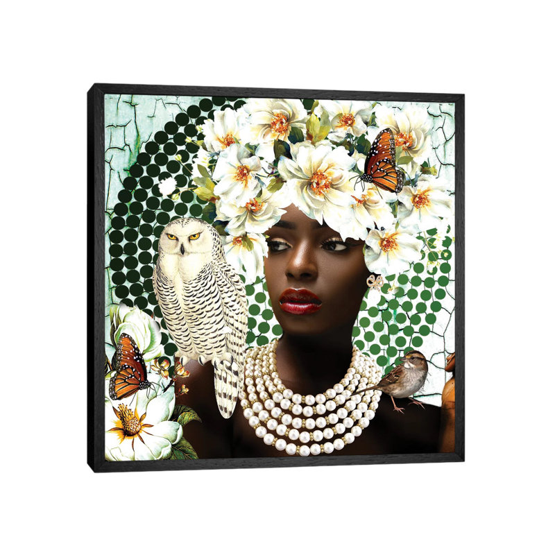 Pearls In Bloom by Yvonne Coleman Burney - Print on Canvas, 66.04cm H x 66.04cm W x 3.81cm D, Black Framed