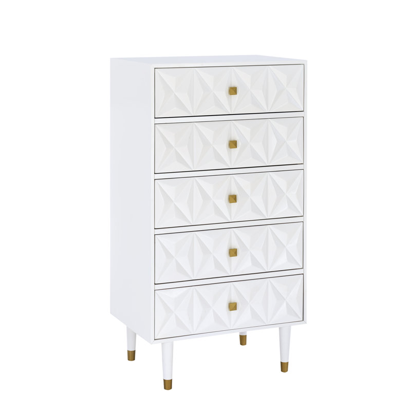 Bethli 28'' W 5 - Drawer Dresser, White