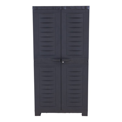 Armoire de rangement verrouillable avec 3 tablettes réglables - gris - 48 po (1,2 m)