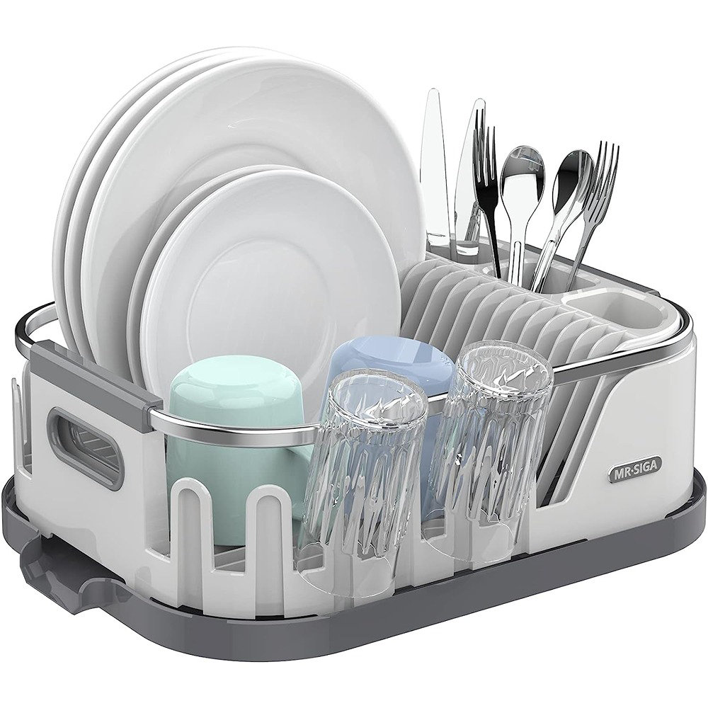 APPASO Dish Drying Rack -Multifunctional Dish Rack, Rustproof Kitchen Dish  Drying Rack with Drainboard & Utensil Holder, 2-Tier Dish Drying Rack