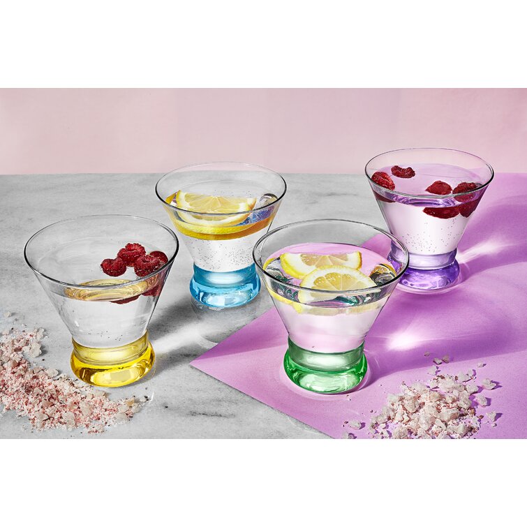 JoyJolt Hue Colorful Highball Drinking Glasses