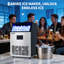 Machine à glaçons sous le comptoir de 150 lb / jour, machine à glaçons en acier inoxydable avec bac de rangement de 40 lb, double entrée d'eau, épaisseur de glace réglable et autonettoyante pour le bar, le café et le restaurant