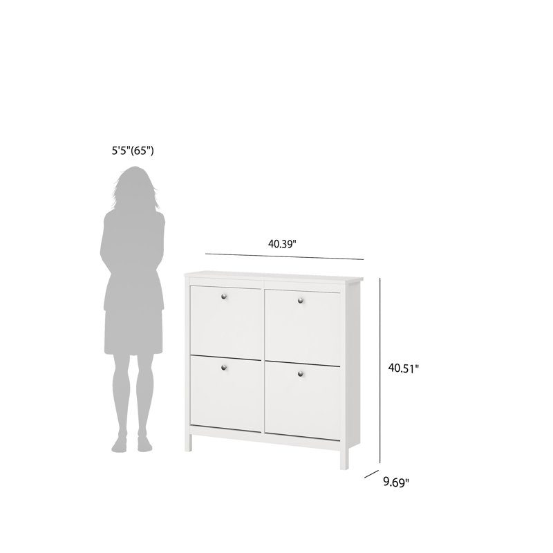 Cotham 16 Pair Shoe Storage Cabinet, White