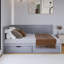 Lit de jour simple en bois avec lit gigogne et garde-corps rustique-981263972