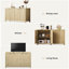 Buffet 55 po cannelé avec rangement, armoire de rangement Farmhouse 4 portes, buffet avec tablettes réglables-957069493