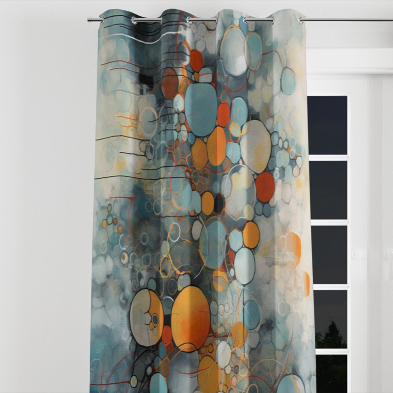 Aver - Rideau à œillets occultant moderne - 1 panneau, l 52" x L 84", Œillets argentés