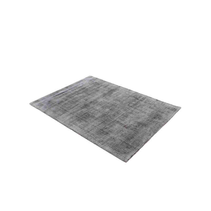 Ava Handmade Viscose Silky Solid Soft Dark Light Grey Rug, Rectangle 120 x 170cm
