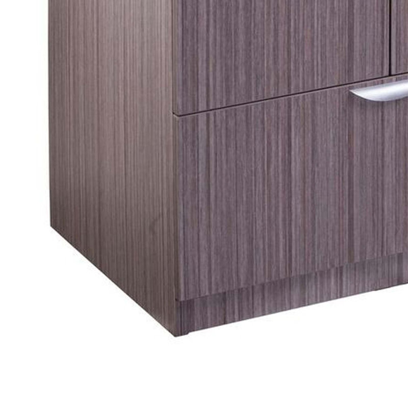 Ley 4 Drawer Lateral File Cabinet, Driftwood Gray Office Storage, Driftwood Gray/Chrome