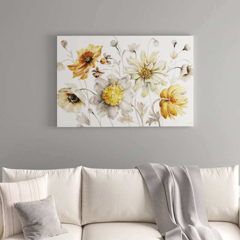 «Fields of Gold I» par Lisa Audit - reproduction d'art sur toile tendue, H 12 po x l 18 po, Toile avec cadre érable, Non