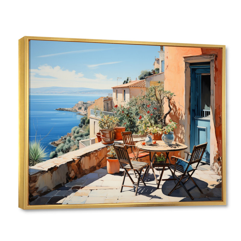Impression sur toile La Dolce, côte italienne IV - Italie, H 16 po x l 32 po x P 1 po, Cadre flottant doré