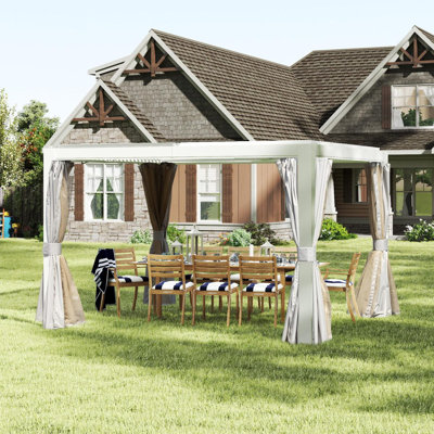 Pergola d'extérieur 10 x 12 pi avec persiennes réglables - blanc