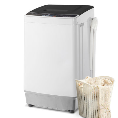 Nina 2.4 cu. ft. Portable Automatic Washer 17.8Lbs Washing Machine Built-in Drain Pump with 10 Programs and 8 Water Levels Selections Mini Washing Machine for Apartment, Dorms, Rv