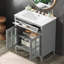 Meuble-lavabo de 30 po avec lavabo en céramique avec tablette réglable et plateau basculant-83784228