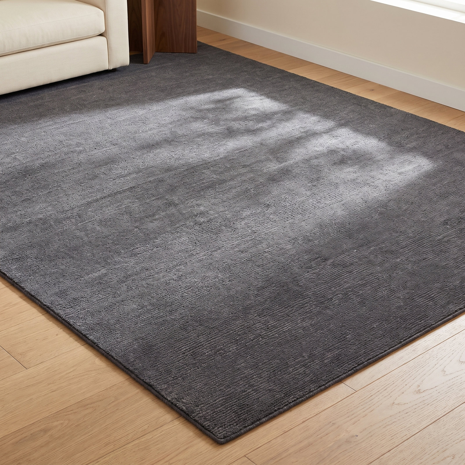 Crowe Charcoal Gray Hand-Woven Wool Rug, Rectangle 8' x 11'